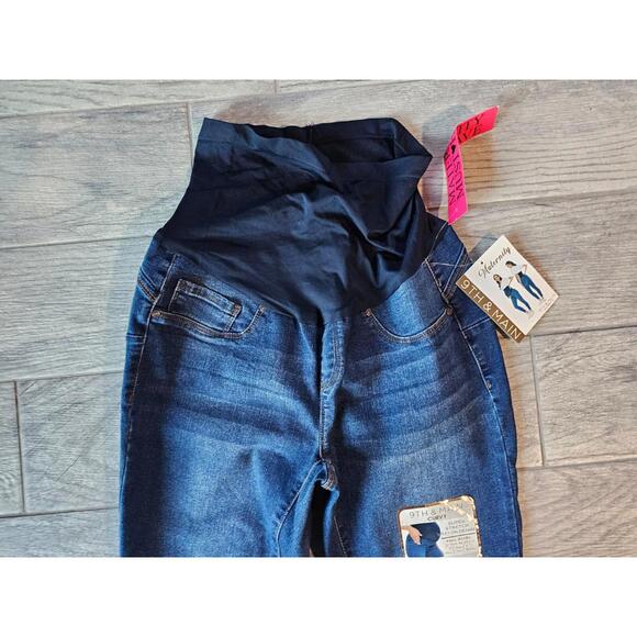 BNWT NEW Woman's 9TH & Main Curvy Jeans Maternity Blue Denim Pants Size Large - Picture 7 of 11